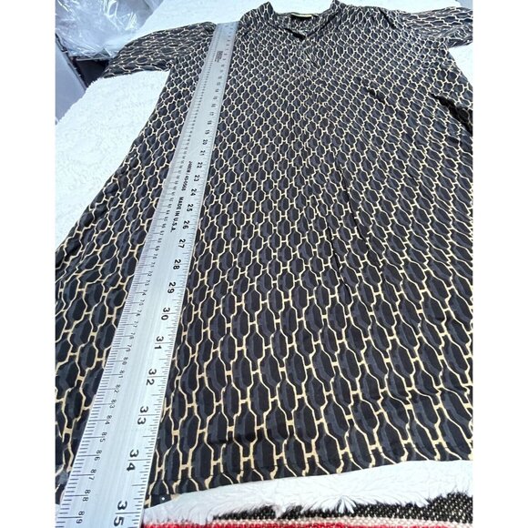 Rock Flower Paper Womens Geometric Print Tunic Shirt Dress Medium Blue Rayon - Picture 9 of 9